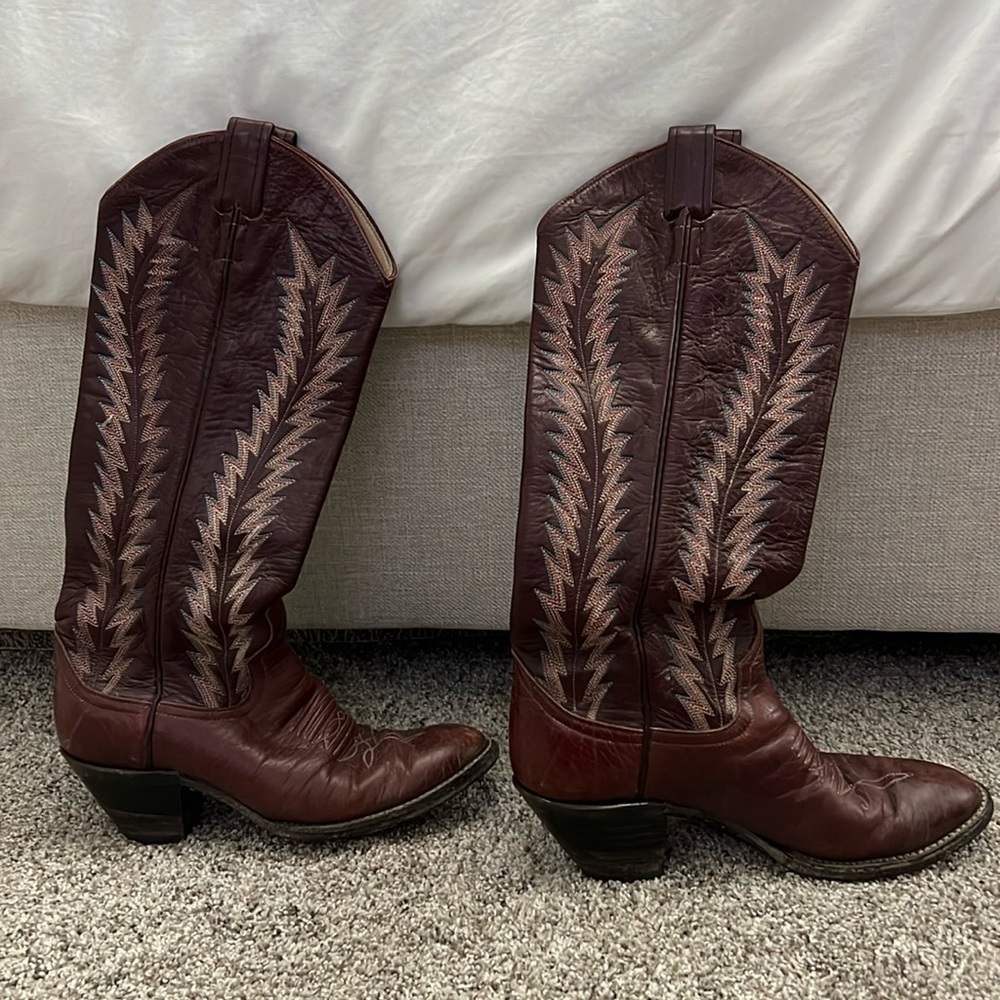 Larry Mahan’s Cowboy Boots.  Burgundy/plum. Beautiful, worn 3 times.